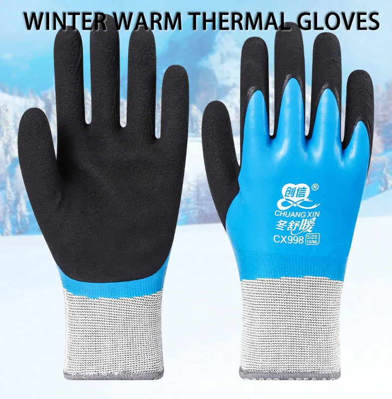 1Pair Winter Thermal Gloves Waterproof Work Safety