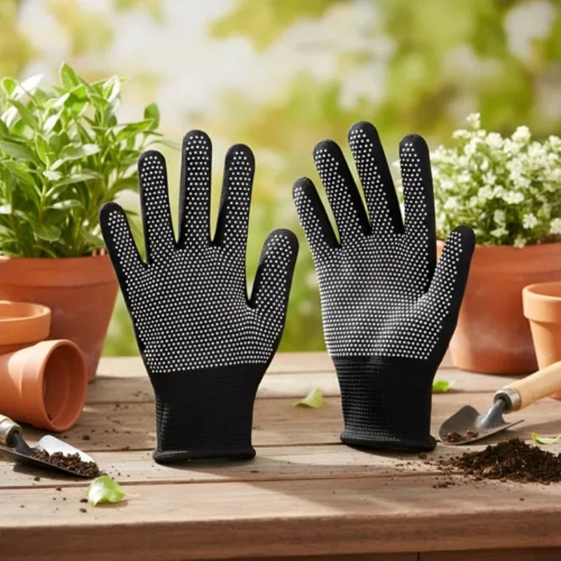 Gardening Gloves Stretchy Nylon Gloves Anti-Slip Dots