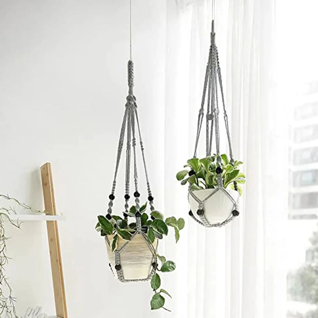 Gardening Green Plant Hanging Basket Cotton Rope Hanger