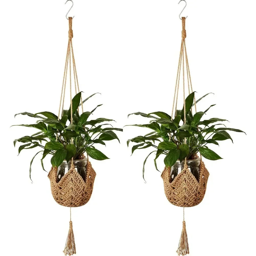 Handmade Macrame Flower Pot Wall Decor Courtyard Garden