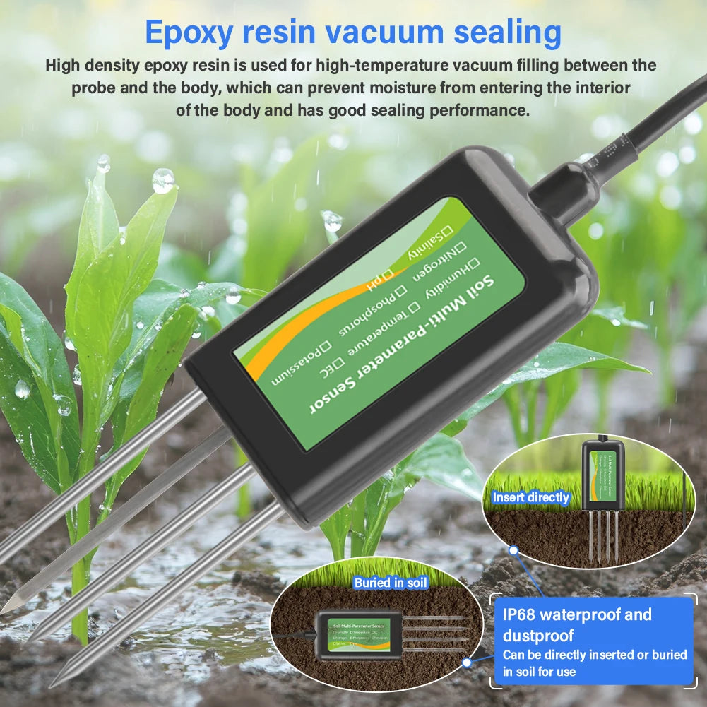 8-in-1 Soil Sensor For Agriculture PH EC Moisture