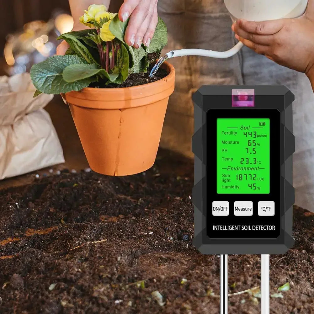 6-in-1 Soil Tester Digital PH Meter LCD Display