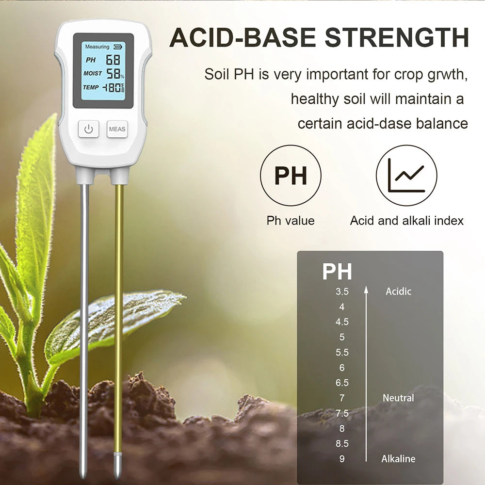 6-in-1 LCD Soil Tester PH Moisture Temperature Humidity