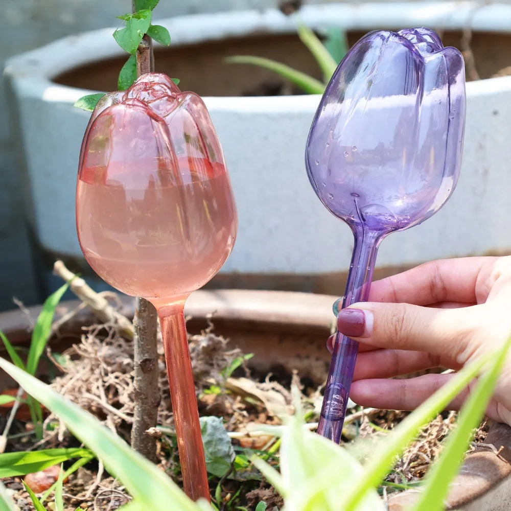 Plastic Tulip Waterer Plant Watering Globes Automatic Drip