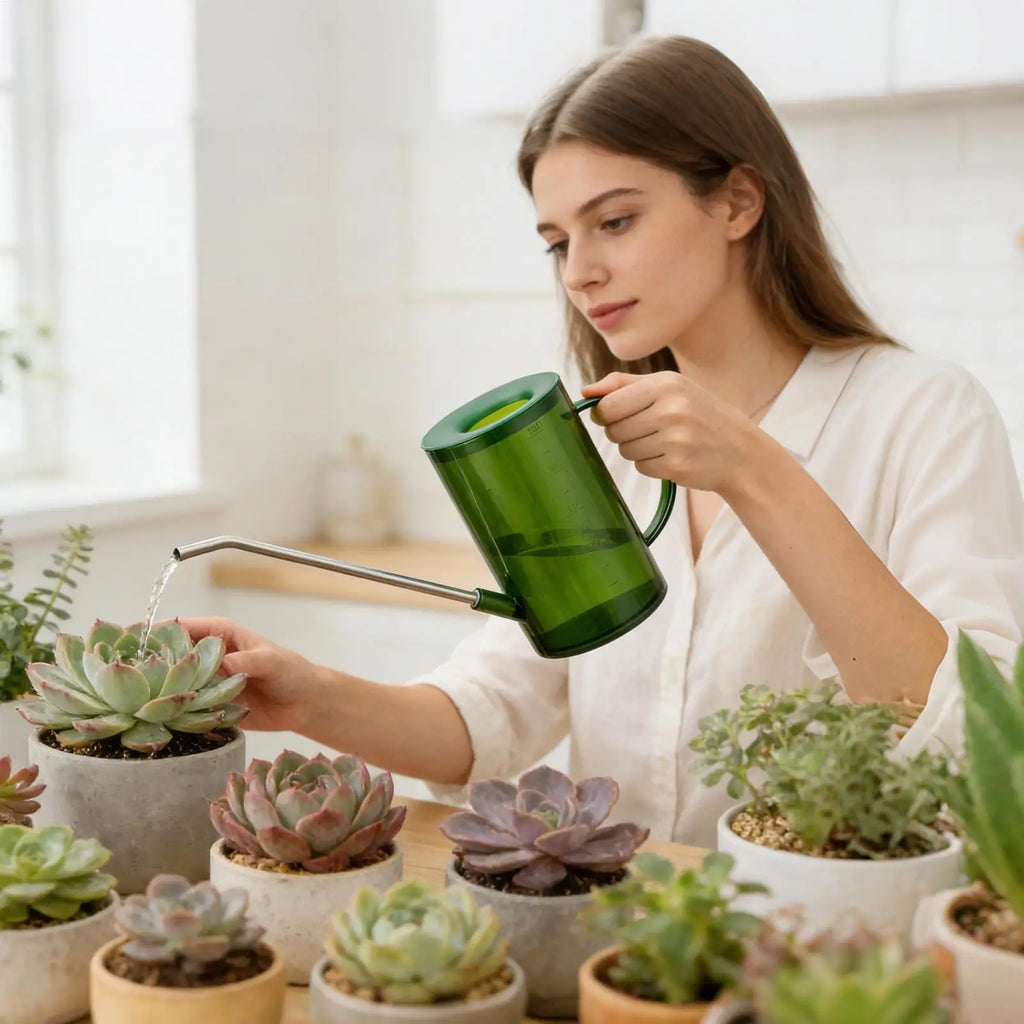 Watering Can Indoor 1L Clear Plastic Long Spout