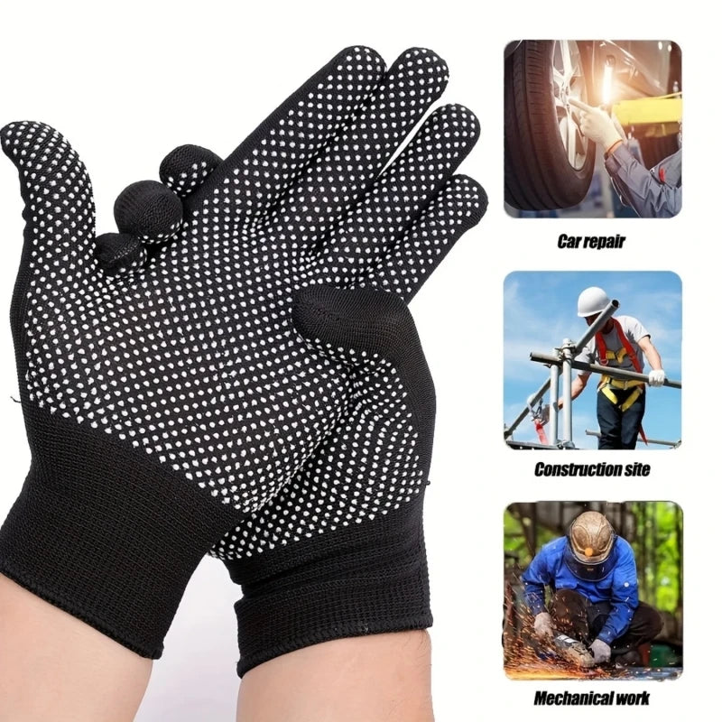 Gardening Gloves Stretchy Nylon Gloves Anti-Slip Dots
