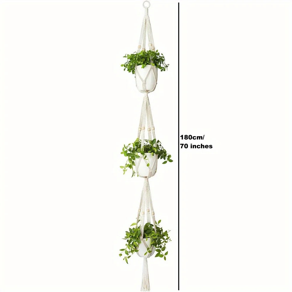 Macrame Double Plant Pendant Indoor Outdoor