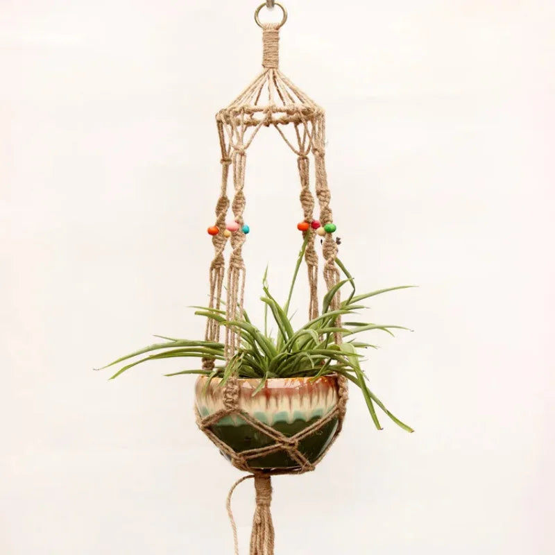 Flower Pot Hemp Rope Hanging Net Straw Macrame