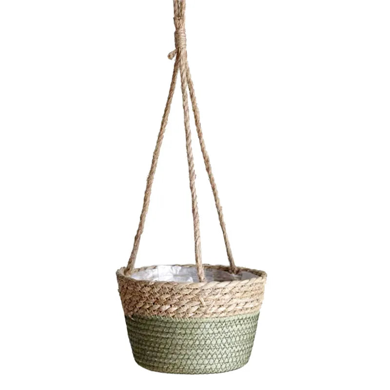 Garden Hanging Planter Macrame Plant Storage Basket Jute