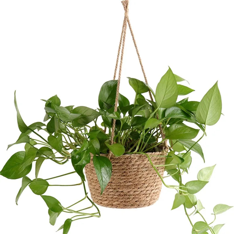Garden Hanging Planter Macrame Plant Storage Basket Jute