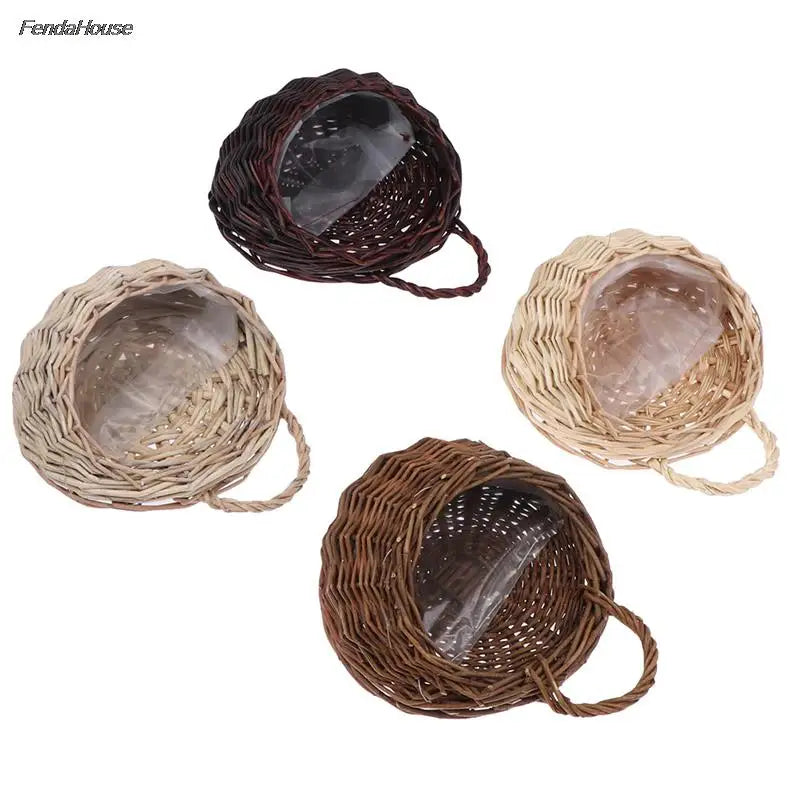 Wall Hanging Flower Planter Wicker Rattam Basket Garden