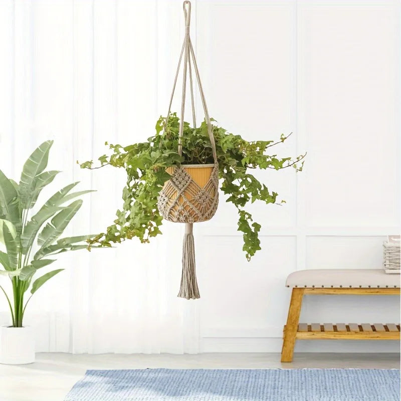 Boho Macrame Plant Hanger For Indoor Outdoor Hanging