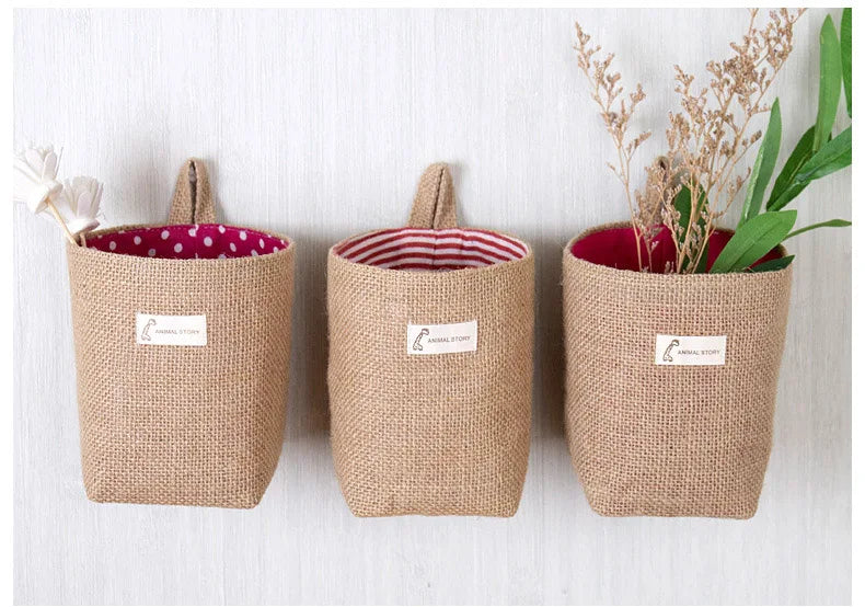 Jute Linen Basket Storage Organizer Jute Basket For