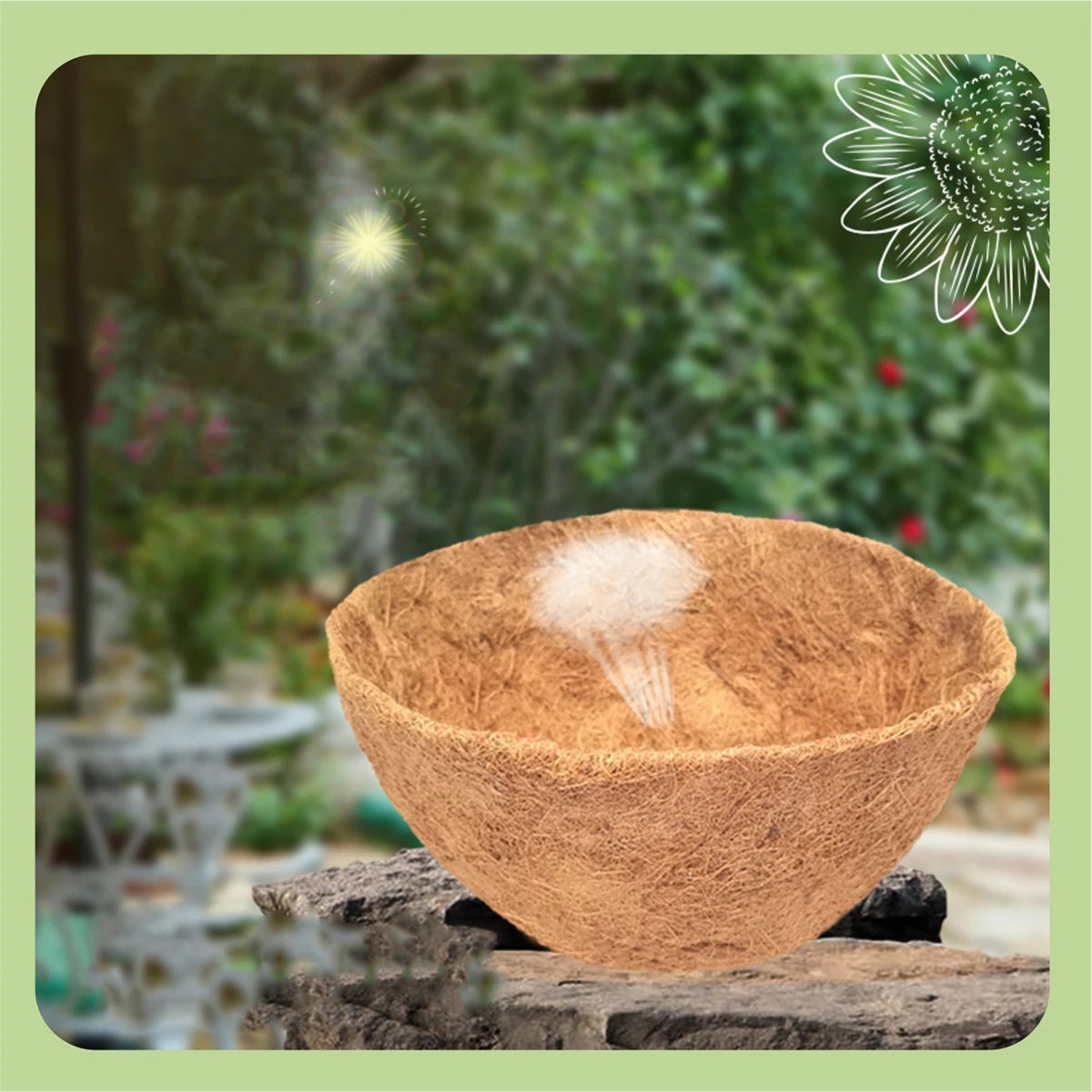 Breathable Round Coconut Palm Mat For Hanging Basket