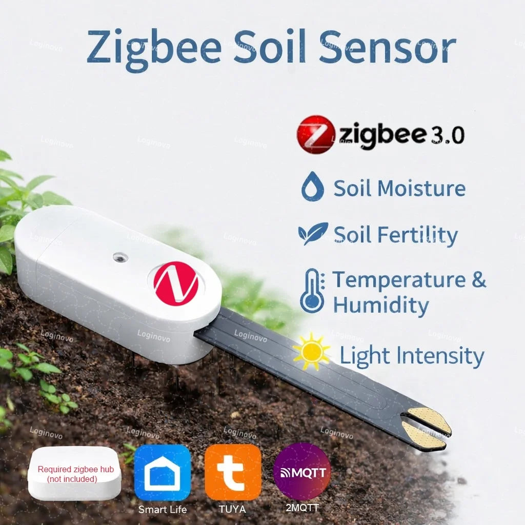 Zigbee Soil Moisture Sensor Temperature Humidity Light Fertility