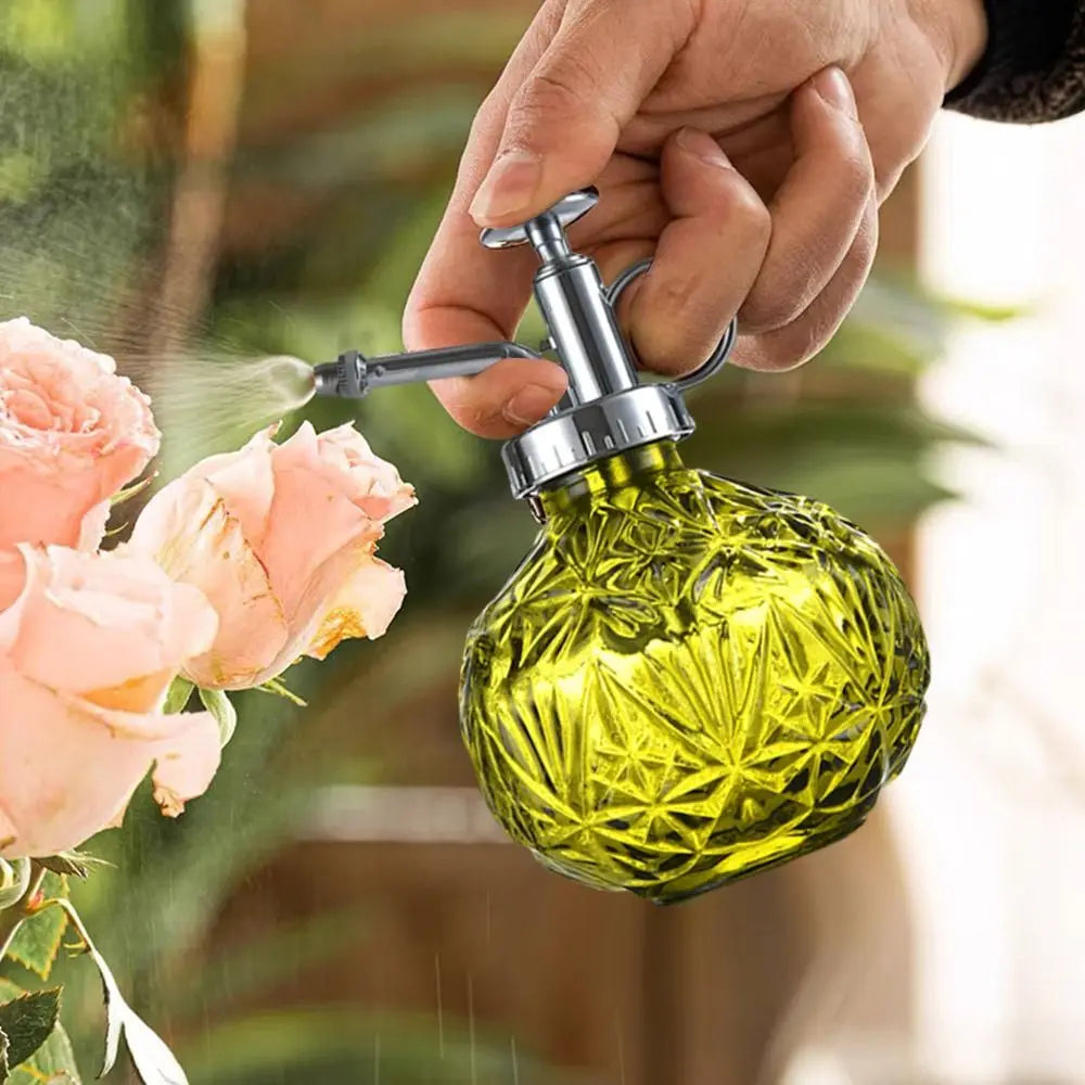 240ML Plant Sprinkler Kettle Embossed Glass Candy Colored