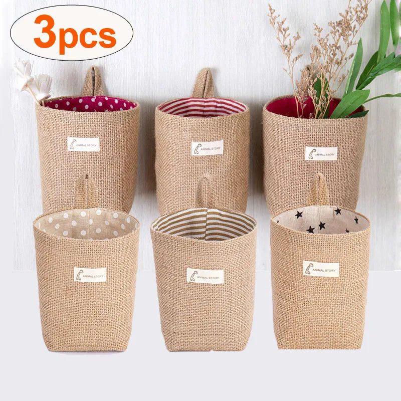 Jute Linen Basket Storage Organizer Jute Basket For