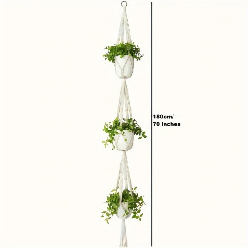 Macrame Double Plant Pendant Indoor Outdoor