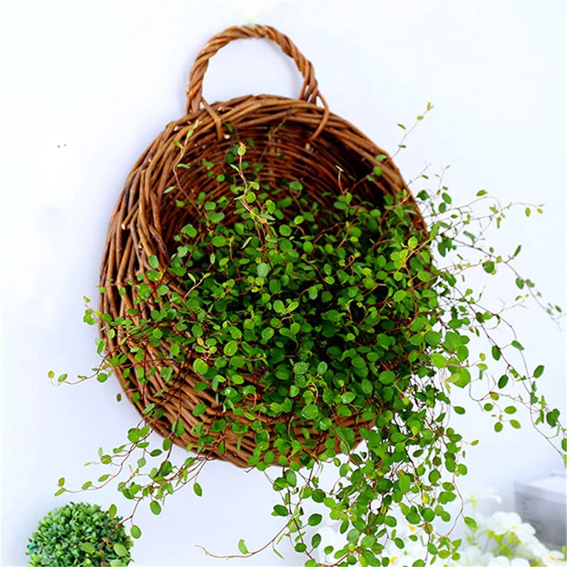 Flower Planter Wall Hanging Wicker Rattam Basket Garden