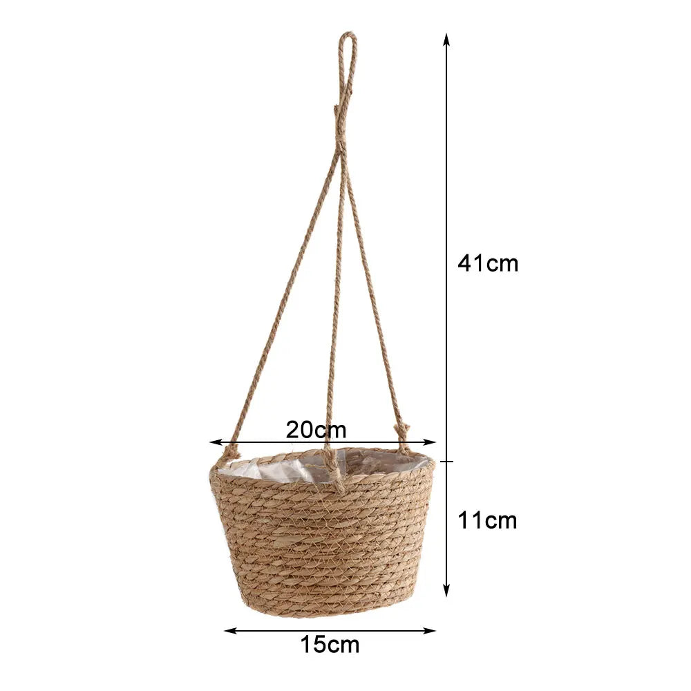 Garden Hanging Planter Macrame Plant Storage Basket Jute