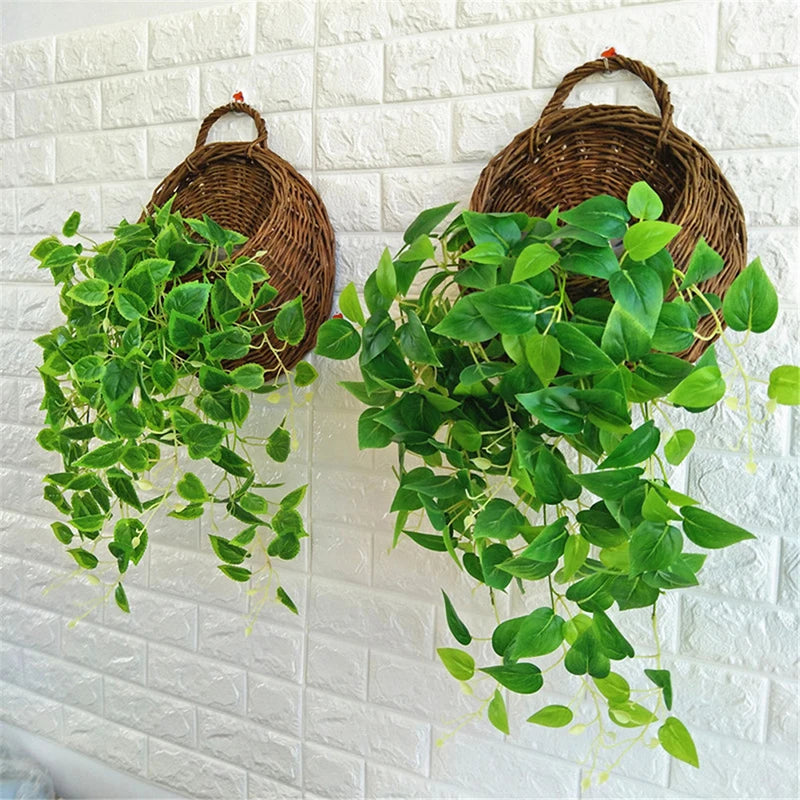 Flower Planter Wall Hanging Wicker Rattam Basket Garden
