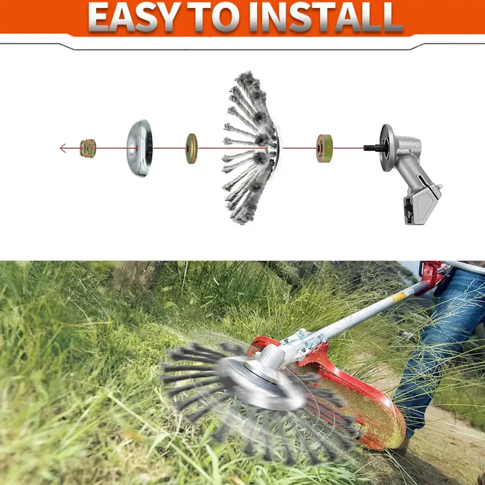 10 Inch Steel Wire Wheel Universal Garden