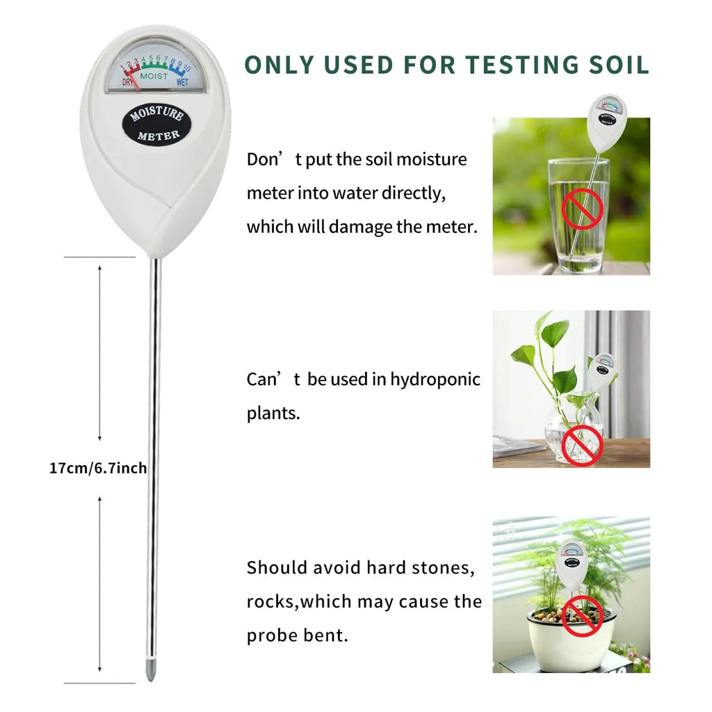 3-in-1 Soil Moisture Meter – No Battery Sunlight