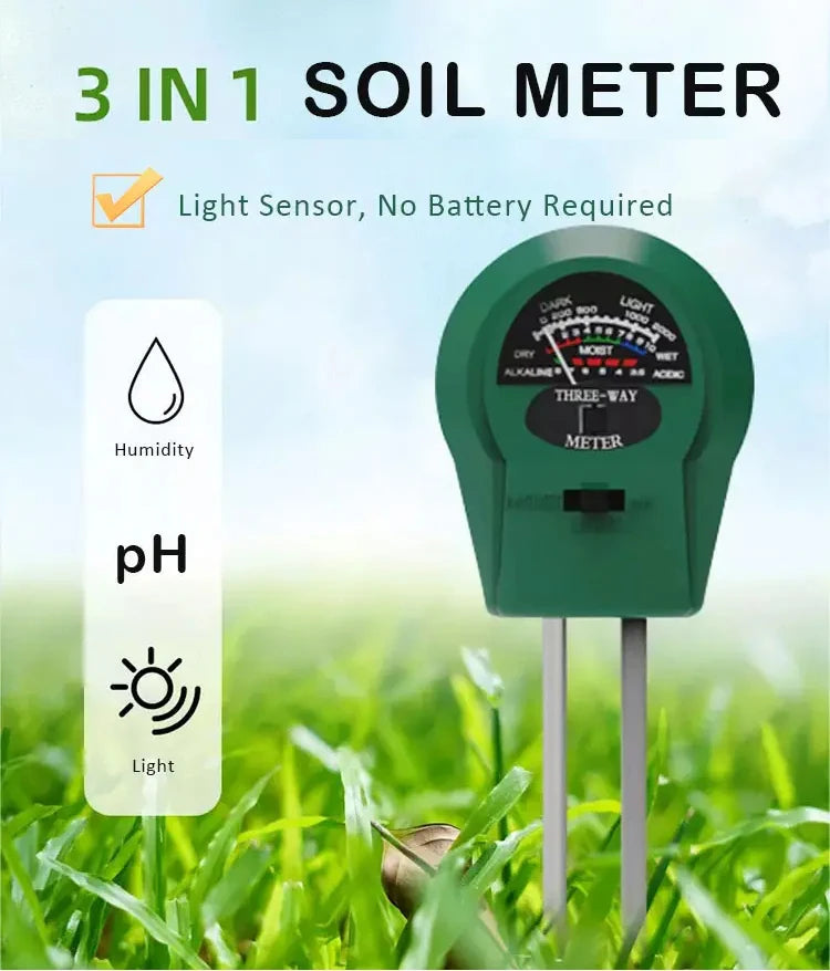 3-in-1 Soil PH Tester PH Light Moisture Acidity