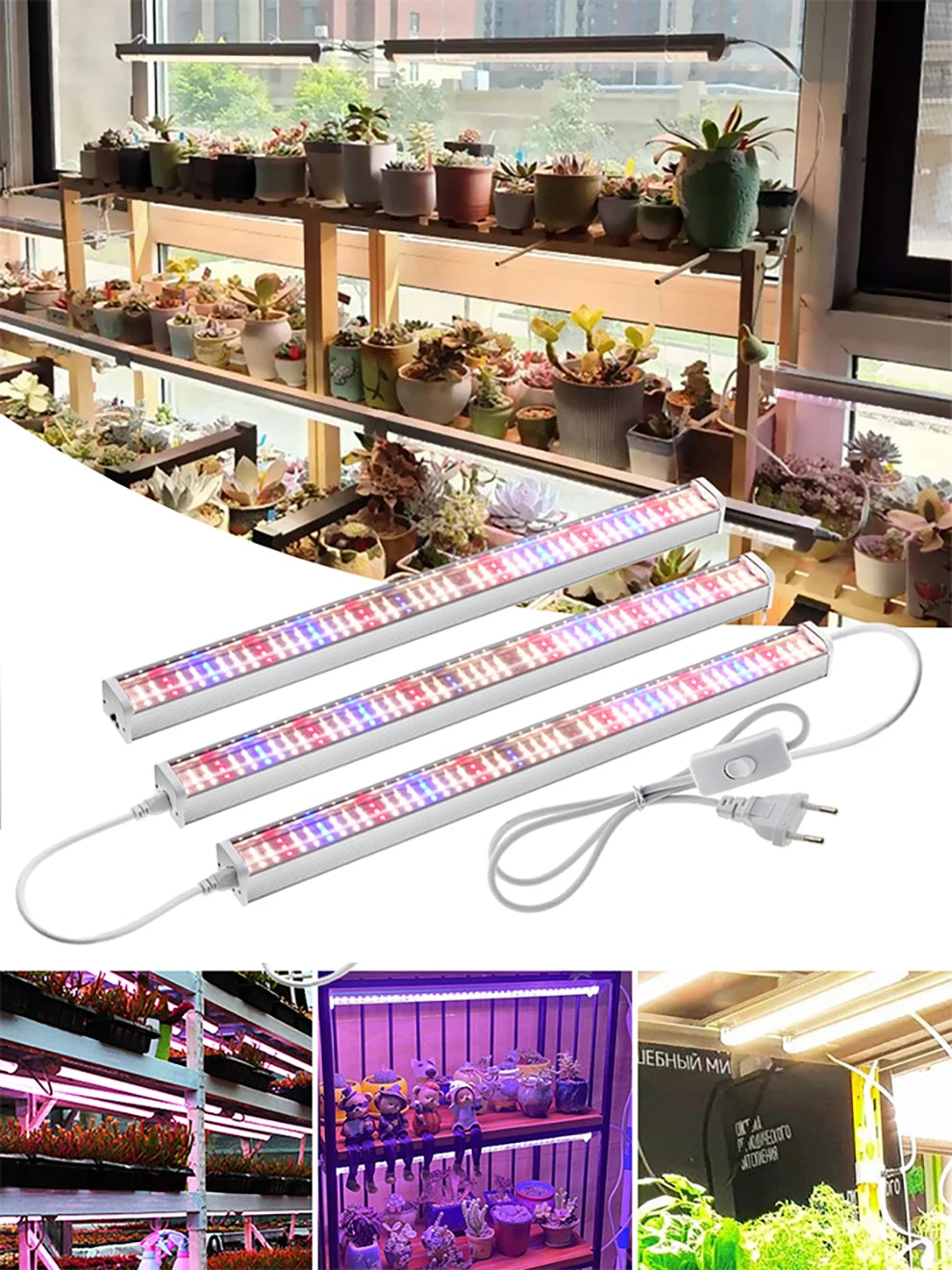 Full Spectrum LED Growth Tube 4000K/Purple/Sunlight Plant