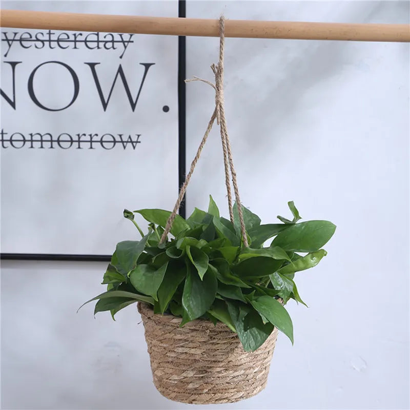 Garden Hanging Planter Macrame Plant Storage Basket Jute