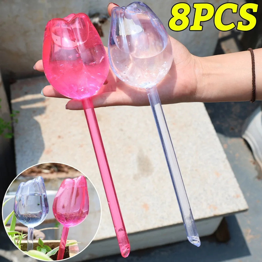 Plastic Tulip Waterer Plant Watering Globes Automatic Drip