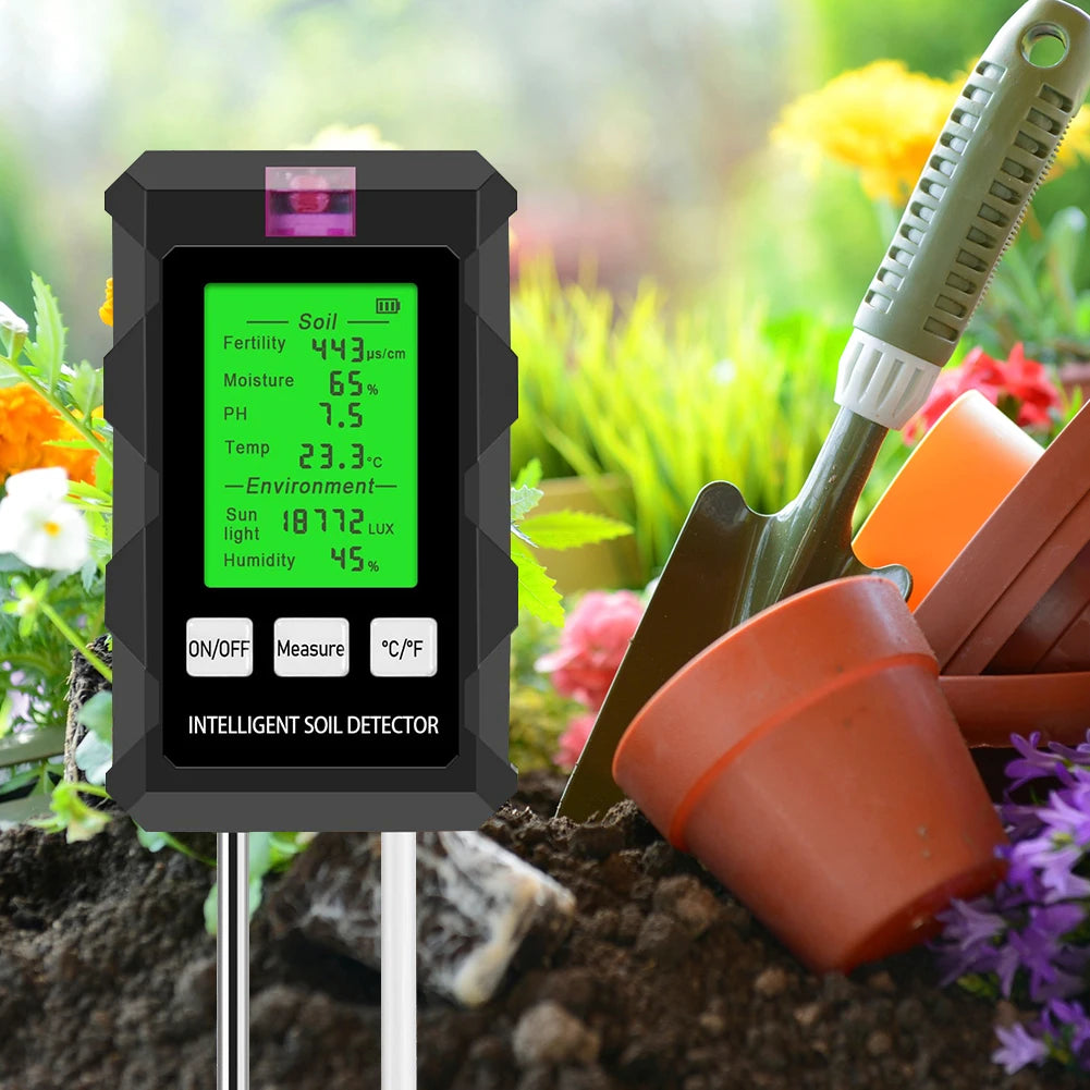 6-in-1 Soil Tester Digital PH Meter LCD Display