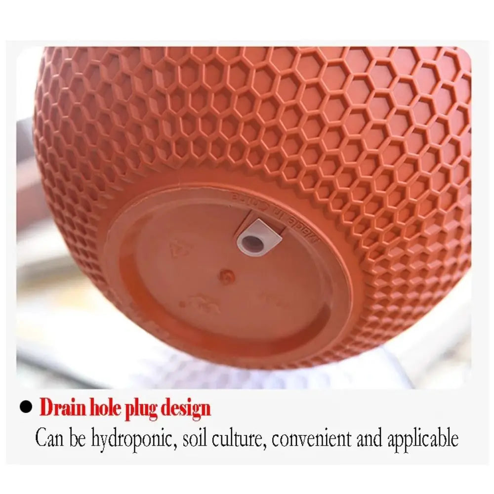 Plastic Imitation Weaving Flower Pot Self Absorbent Outdoor