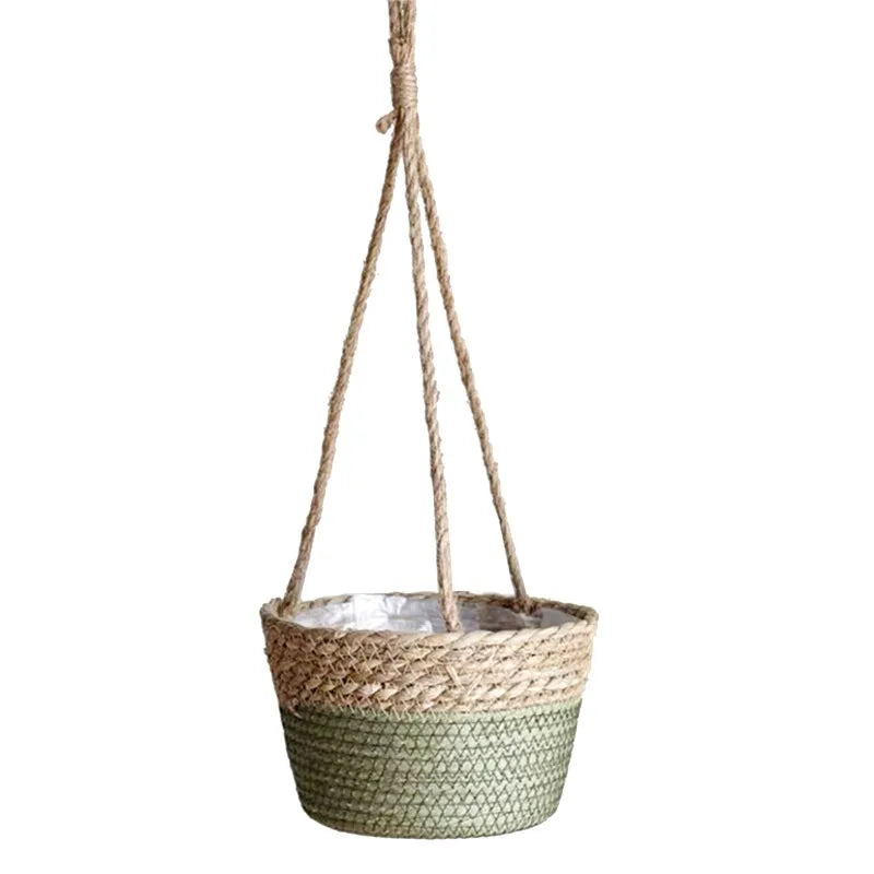 Garden Hanging Planter Macrame Plant Storage Basket Jute