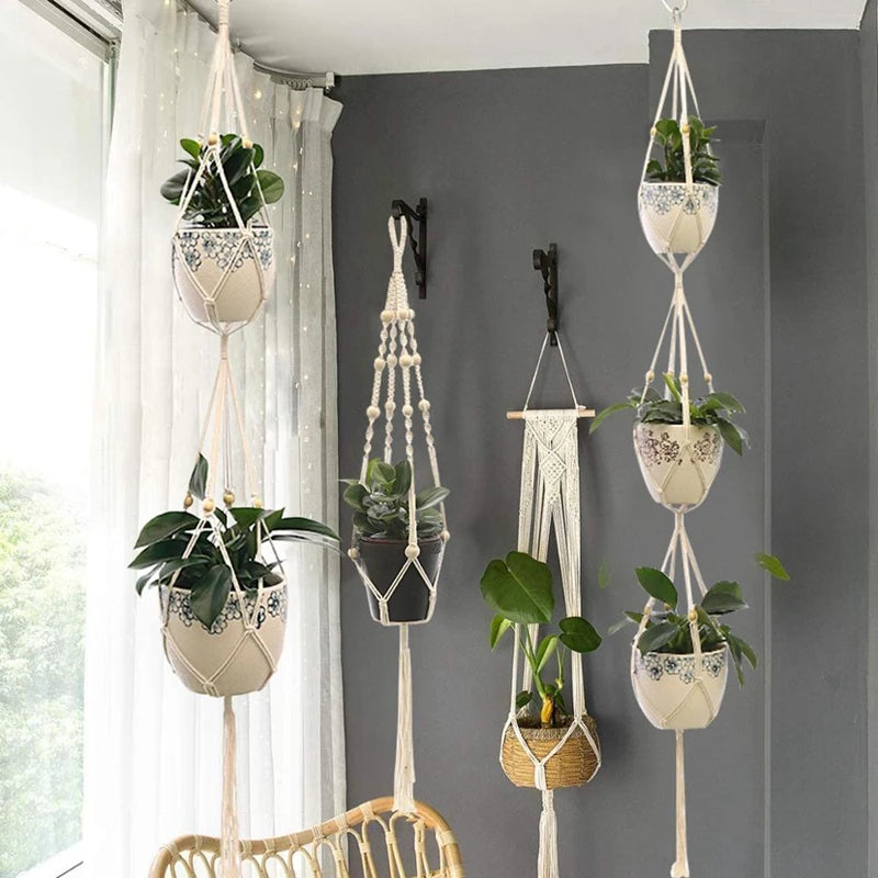 Hanging Plant Handmade Macrame Plant Hanger Flower Pot