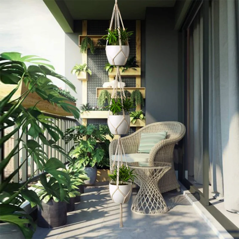 Handmade Macrame Plant Hanger Basket Flower Pot Balcony