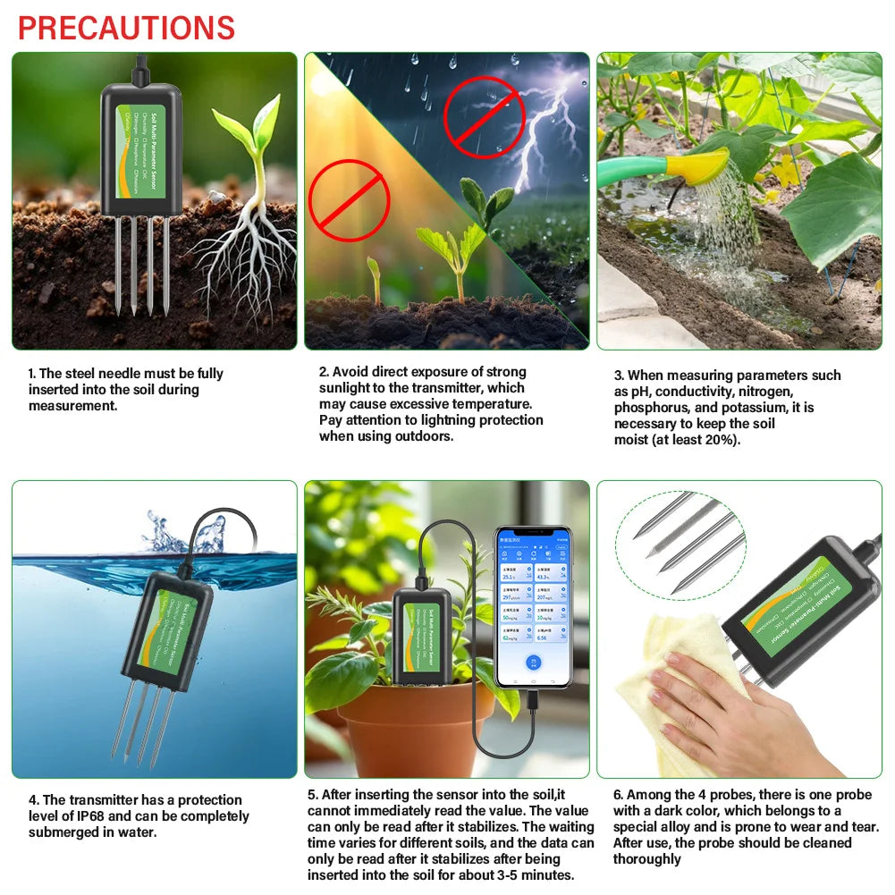 YAGO 8-in-1 Soil Sensor For Agriculture PH EC