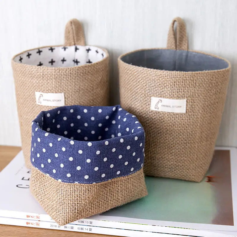 Jute Linen Basket Storage Organizer Jute Basket For