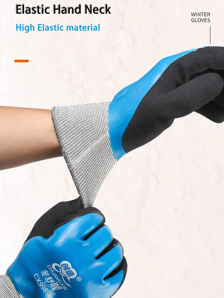 1Pair Winter Thermal Gloves Waterproof Work Safety
