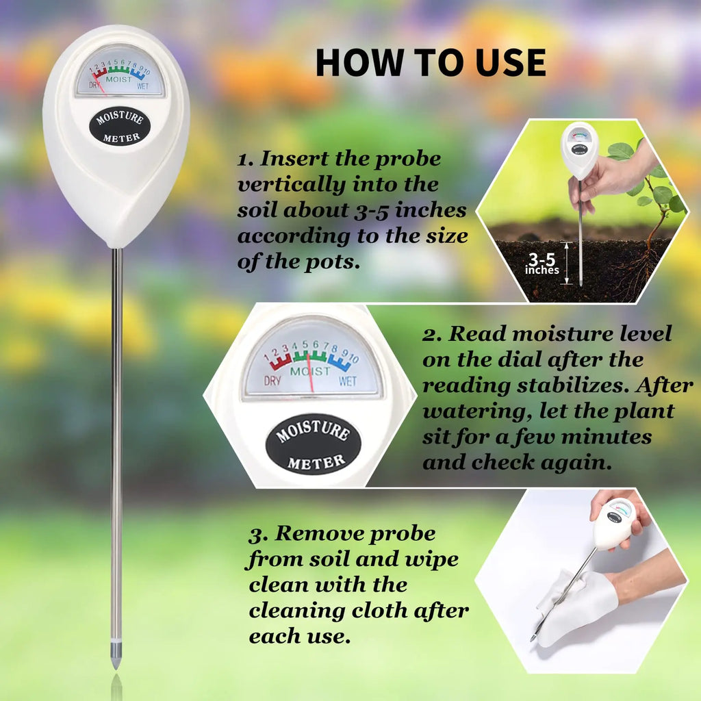 3-in-1 Soil Moisture Meter – No Battery Sunlight