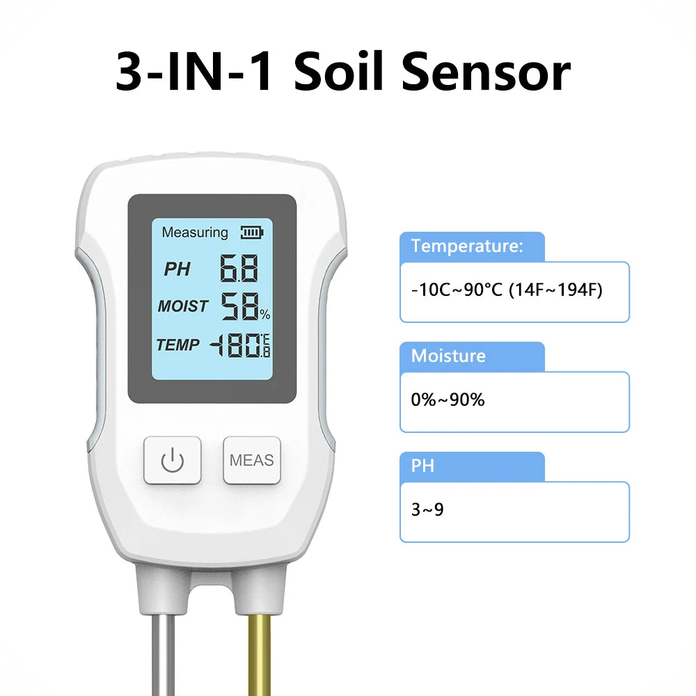 6-in-1 LCD Soil Tester PH Moisture Temperature Humidity