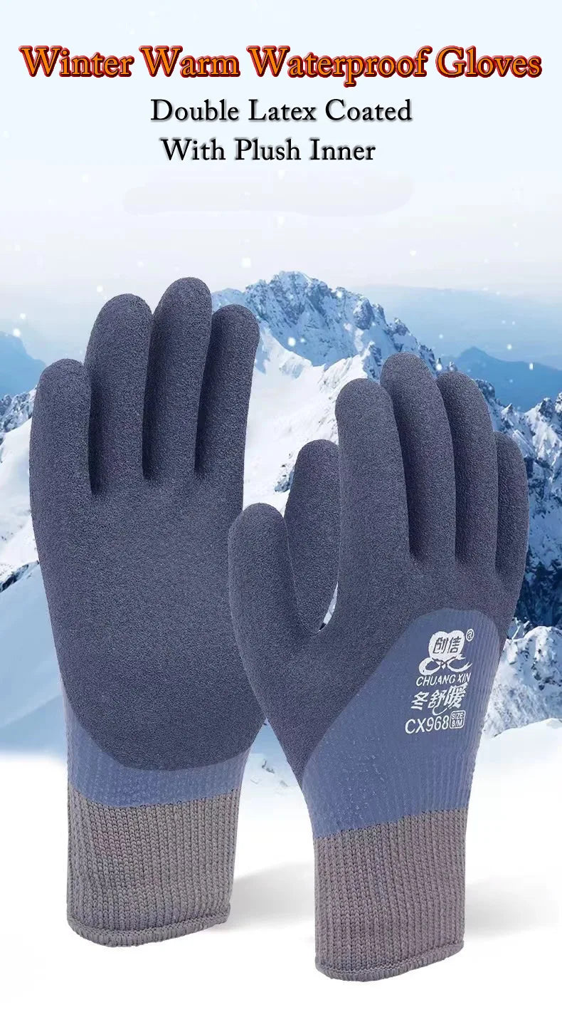 1Pair Winter Thermal Gloves Waterproof Work Safety