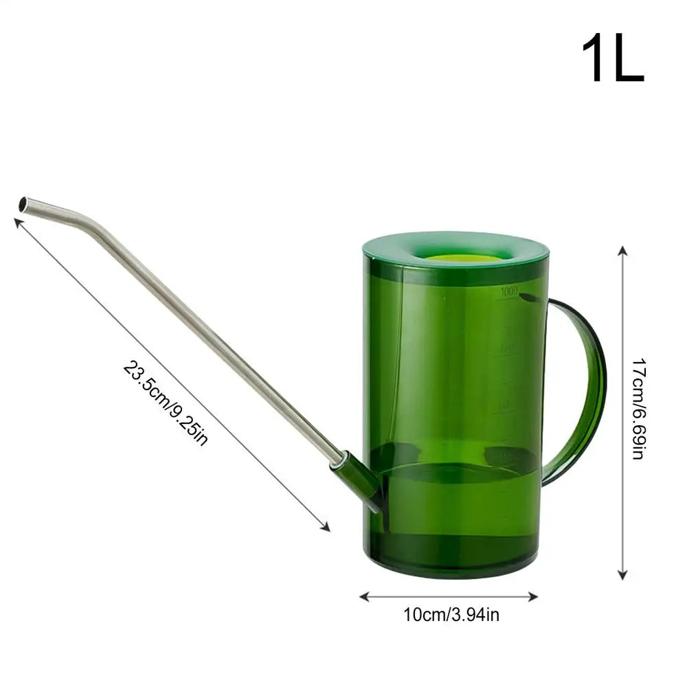 Watering Can Indoor 1L Clear Plastic Long Spout