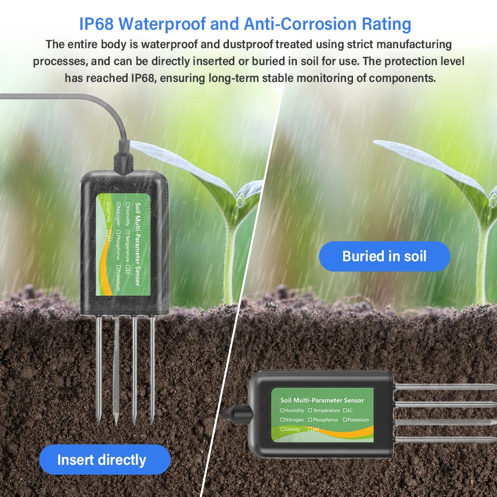 8-in-1 Soil Sensor For Agriculture PH EC Moisture