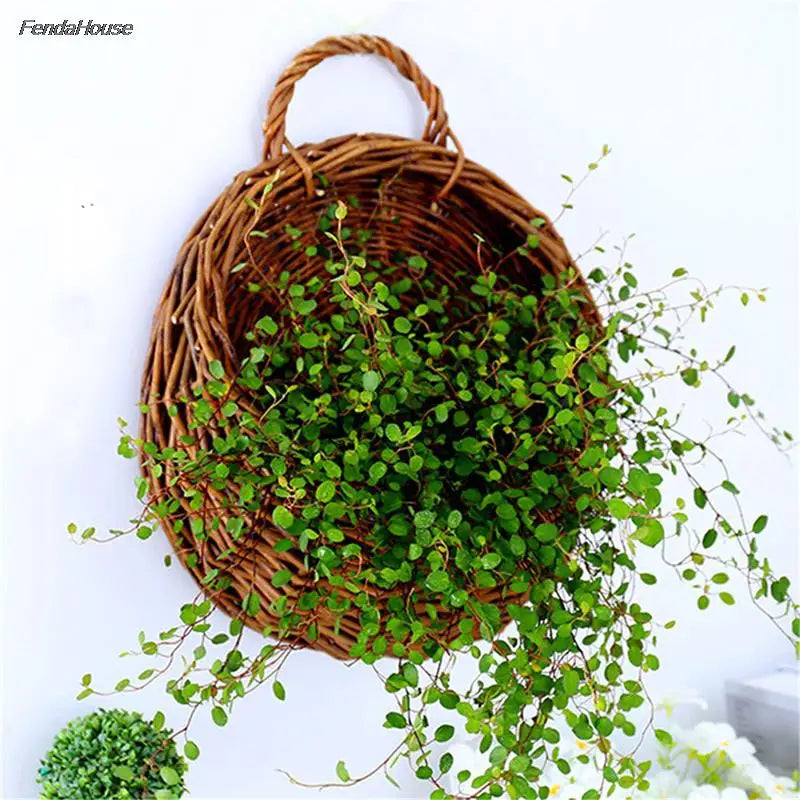 Wall Hanging Flower Planter Wicker Rattam Basket Garden