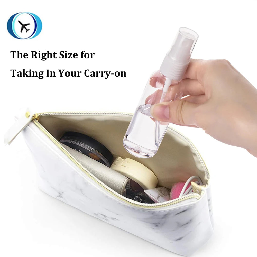 100/60/30/10ml Empty Refillable Bottles Mini Clear Spray Bottles