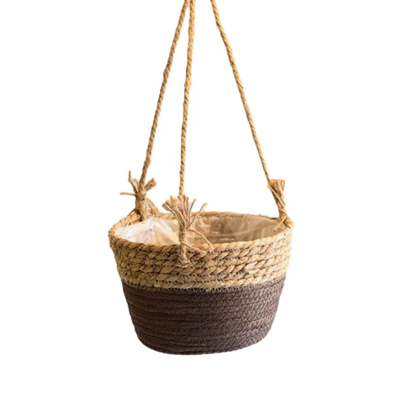 Garden Hanging Planter Macrame Plant Storage Basket Jute