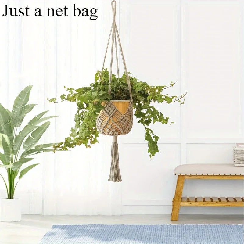 Boho Macrame Plant Hanger For Indoor Outdoor Hanging