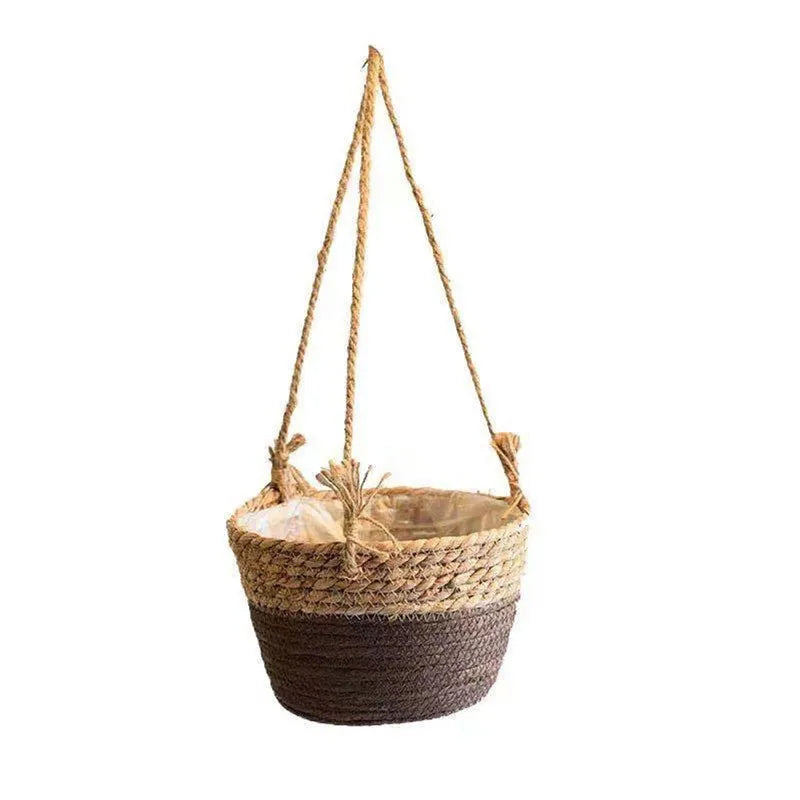 Garden Hanging Planter Macrame Plant Storage Basket Jute