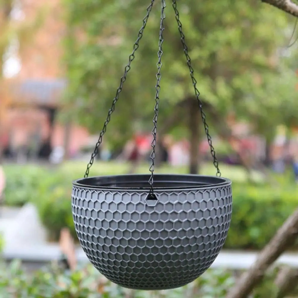 Plastic Imitation Weaving Flower Pot Self Absorbent Outdoor